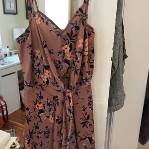 Express Floral Knot Front Wrap Dress